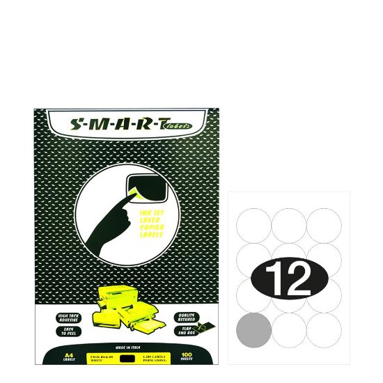 Picture of Smart Labels (Diam.60) 12 labels White/100sh