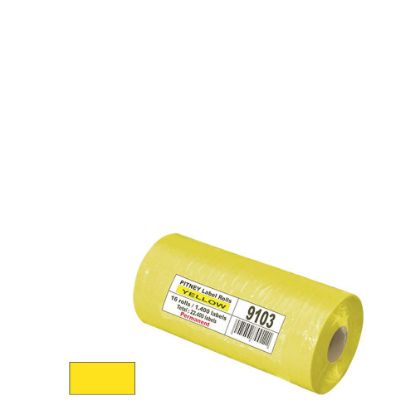 Picture of PITNEY ROLL 10x19mm (1 Line) YELLOW permanent
