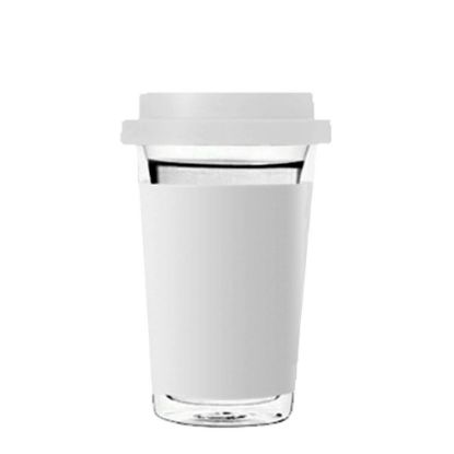 Picture of Tumbler Mug 400ml (Plastic) CLEAR+White Patch air wall