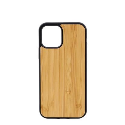 Picture of APPLE case (iPHONE 12, 12 Pro) TPU BLACK with BAMBOO