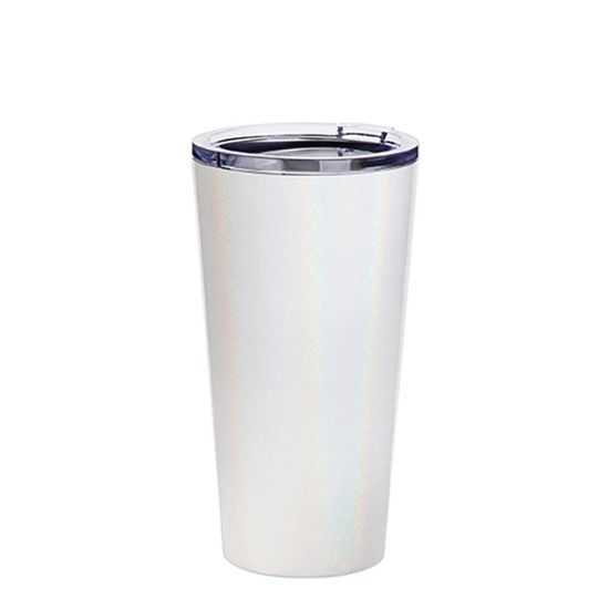 Picture of Tumbler 16oz - WHITE SPARKLING with Clear Cup