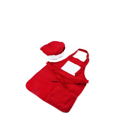 Picture of APRON (RED kids) with CHEF CAP - SMALL