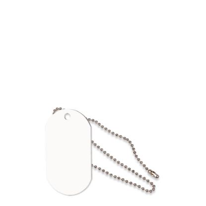 Picture of ID TAG White/Metal (with 70cm Chain) 2-sided