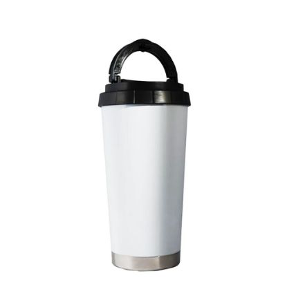 Picture of Portable Bottle 16oz. - WHITE silver bottom