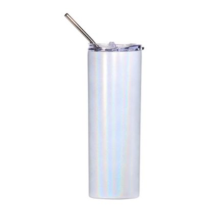Picture of Skinny Tumbler 20oz (WHITE gloss) Sparkling