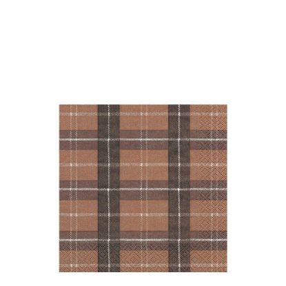 Picture of NAPKIN 33X33-PLAID BROWN-21174