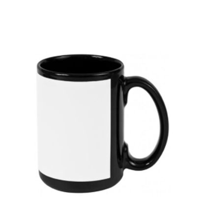 Picture of MUG 15oz - BLACK with white patch
