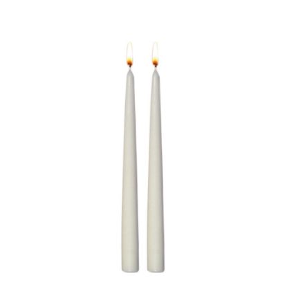 Picture of CANDLE TWIN 24CM-WHITE  -98605