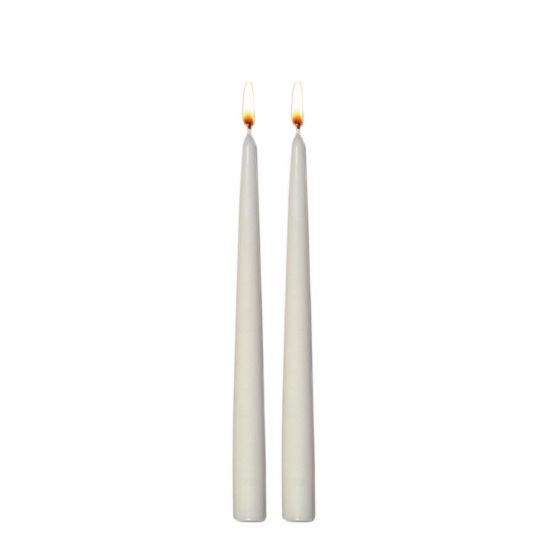 Picture of CANDLE TWIN 24CM-WHITE  -98605