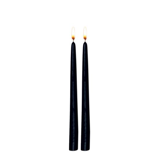 Picture of CANDLE TWIN 24CM-BLACK  -98621