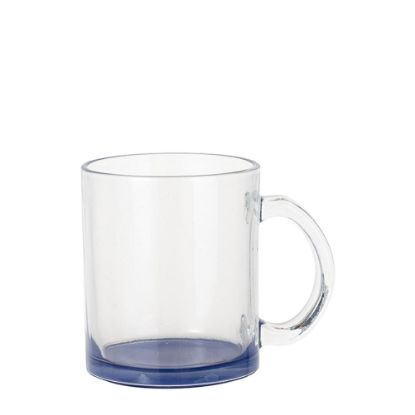 Picture of MUG GLASS -11oz (CLEAR) BLUE DARK bottom