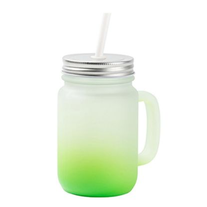 Picture of Mason Jar 400ml (Round FROSTED) GREEN Gradient