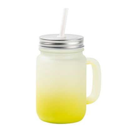 Picture of Mason Jar 400ml (Round FROSTED) YELLOW Gradient
