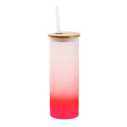 Picture of Skinny Glass Tumbler 17oz (FROSTED) RED Gradient