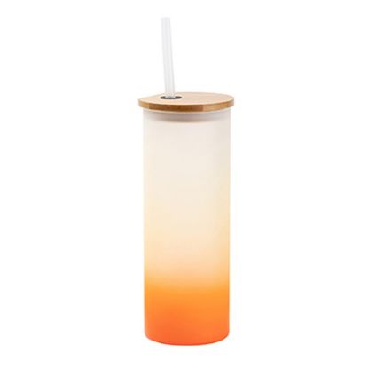 Picture of Skinny Glass Tumbler 17oz (FROSTED) ORANGE Gradient