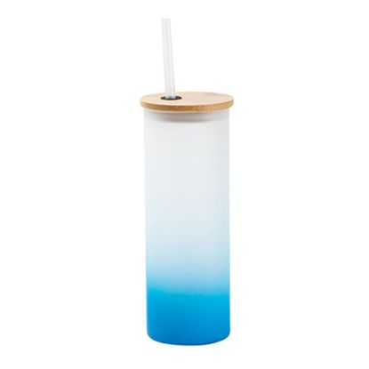 Picture of Skinny Glass Tumbler 17oz (FROSTED) BLUE Light Gradient