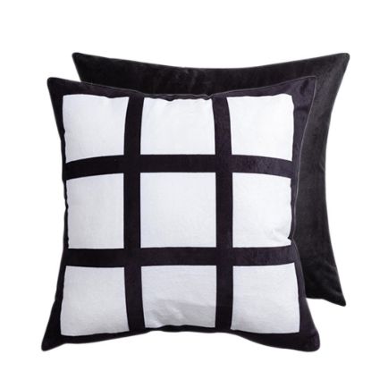 Picture of Pillow Cover 40x40  (9 Panels) Black Plush