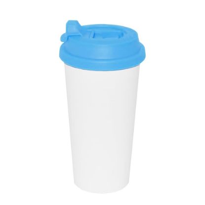 Picture of Tumbler Mug 450ml (Plastic) BLUE with flip-lock lid