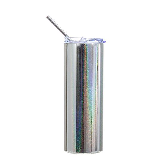 Picture of Skinny Tumbler 20oz SILVER Metallic Sparkling