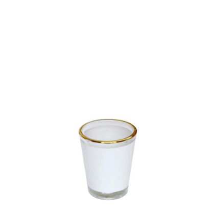 Picture of Shot - 1.5oz Glass (Clear) with Patch & Gold Rim