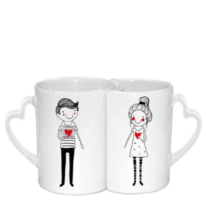 Picture of MUG 11oz. (Heart) White handle - 2pcs