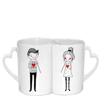 Picture of MUG 11oz. (Heart) White handle - 2pcs