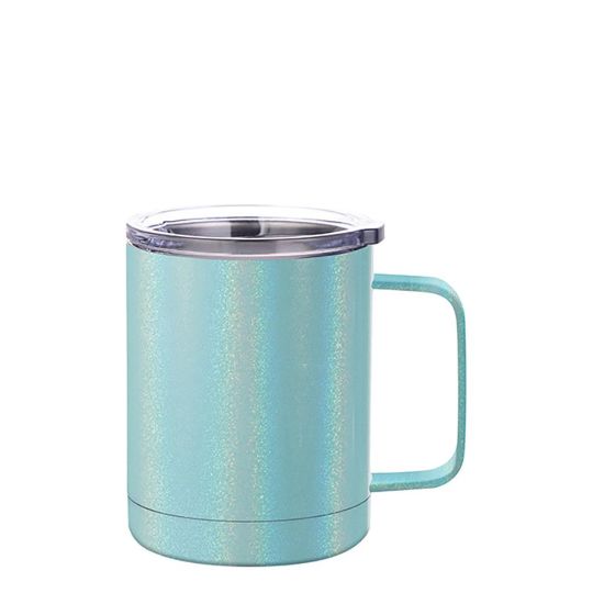 Picture of Stainless Steel Mug 10oz - BLUE sparkling with Handle