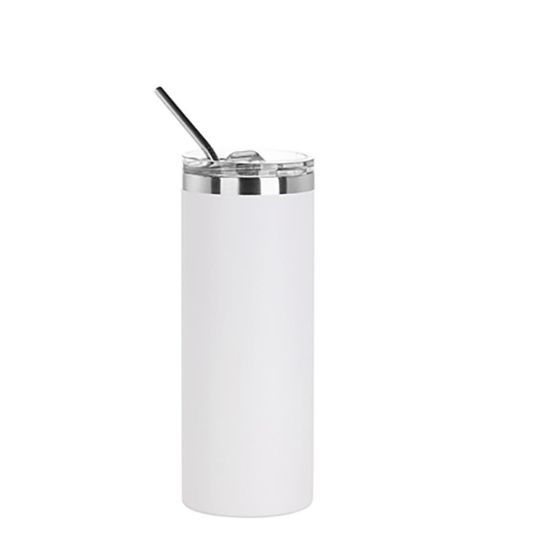 Picture of Skinny Tumbler 16oz (White) Powder Coated Matt