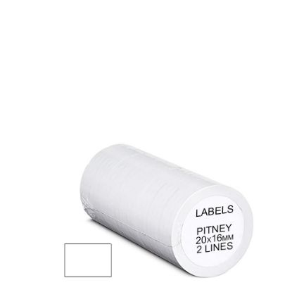Picture of PITNEY ROLL 20x16mm (2 lines) WHITE permanent