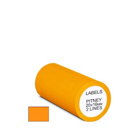 Picture of PITNEY ROLL 20x16mm (2 lines) FLUO ORANGE permanent