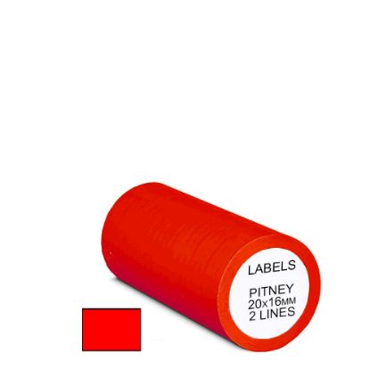 Picture of PITNEY ROLL 20x16mm (2 lines) FLUO RED permanent