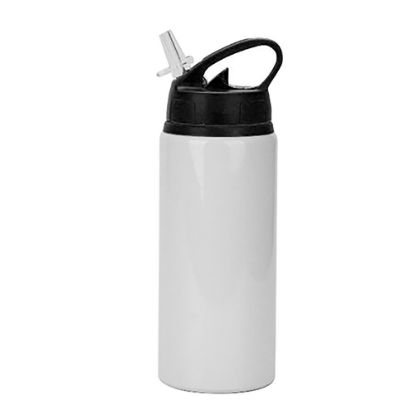 Εικόνα της Water Bottle WHITE (Aluminum) 600ml with Black Lid