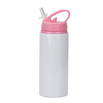 Εικόνα της Water Bottle WHITE (Aluminum) 600ml with Pink Lid