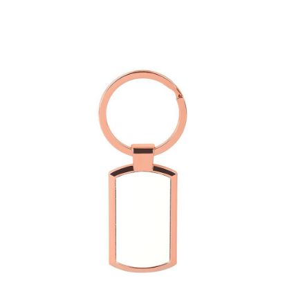 Picture of Keyring Metal (Oblong) 7.5x2.5cm - Rose Gold