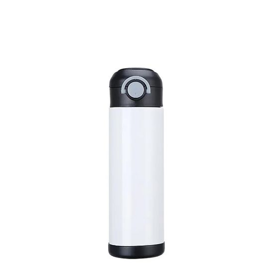 Picture of Kids Water Bottle 500ml (Black) with Straw