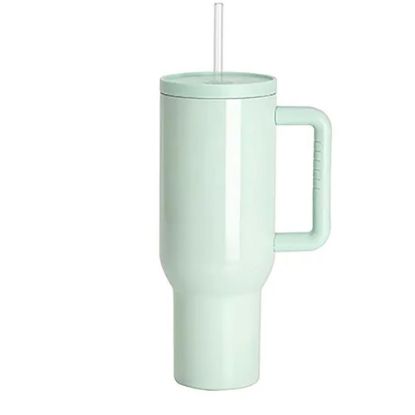 Εικόνα της Travel Tumbler 1200ml (Green Light) Soft Grip Handle with Lid & Plastic Straw