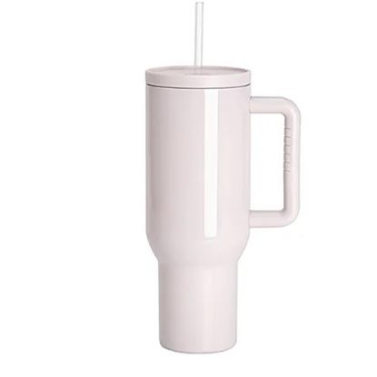 Εικόνα της Travel Tumbler 1200ml (Pink Light) Soft Grip Handle with Lid & Plastic Straw