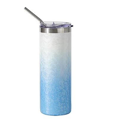 Picture of Skinny Tumbler 20oz (White/Blue) 3D Puffy Cloud
