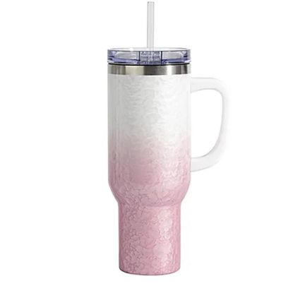 Picture of Travel Tumbler 1200ml (White/Pink) 3D Puffy Cloud - Plastic Handle