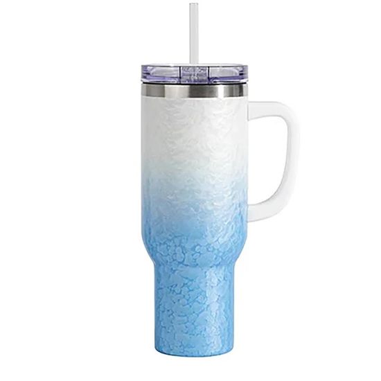 Picture of Travel Tumbler 1200ml (WhiteBlue) 3D Puffy Cloud - Plastic Handle