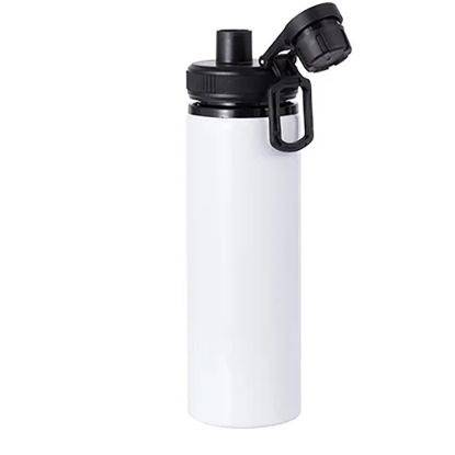 Picture of Water Bottle - Aluminum (WHITE) 850ml with Black Cap