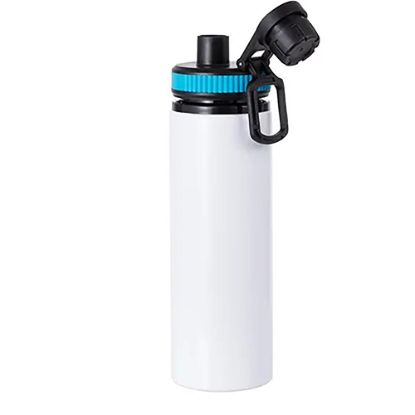 Picture of Water Bottle - Aluminum (WHITE) 850ml with Blue Cap