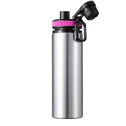 Picture of Water Bottle - Aluminum (SILVER) 850ml with Rose Red Cap