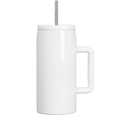 Picture of Travel Tumbler 1200ml (White) Straight - Plastic Handle