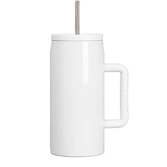 Picture of Travel Tumbler 1200ml (White) Straight - Plastic Handle