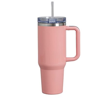Picture of Travel Tumbler 1200ml (ROSE QUARTZ gloss) Plastic Handle with Flip Lid & Straw
